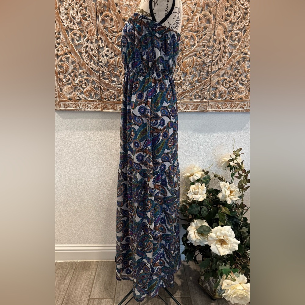 Charming Charlie Strapless Paisley Maxie Dress- size M - Picture 7 of 13